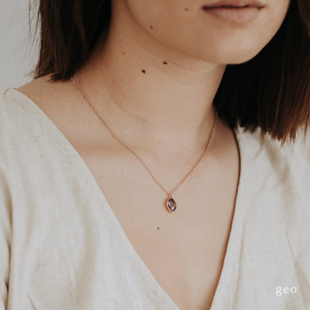 june birthstone necklace teardrop pendant