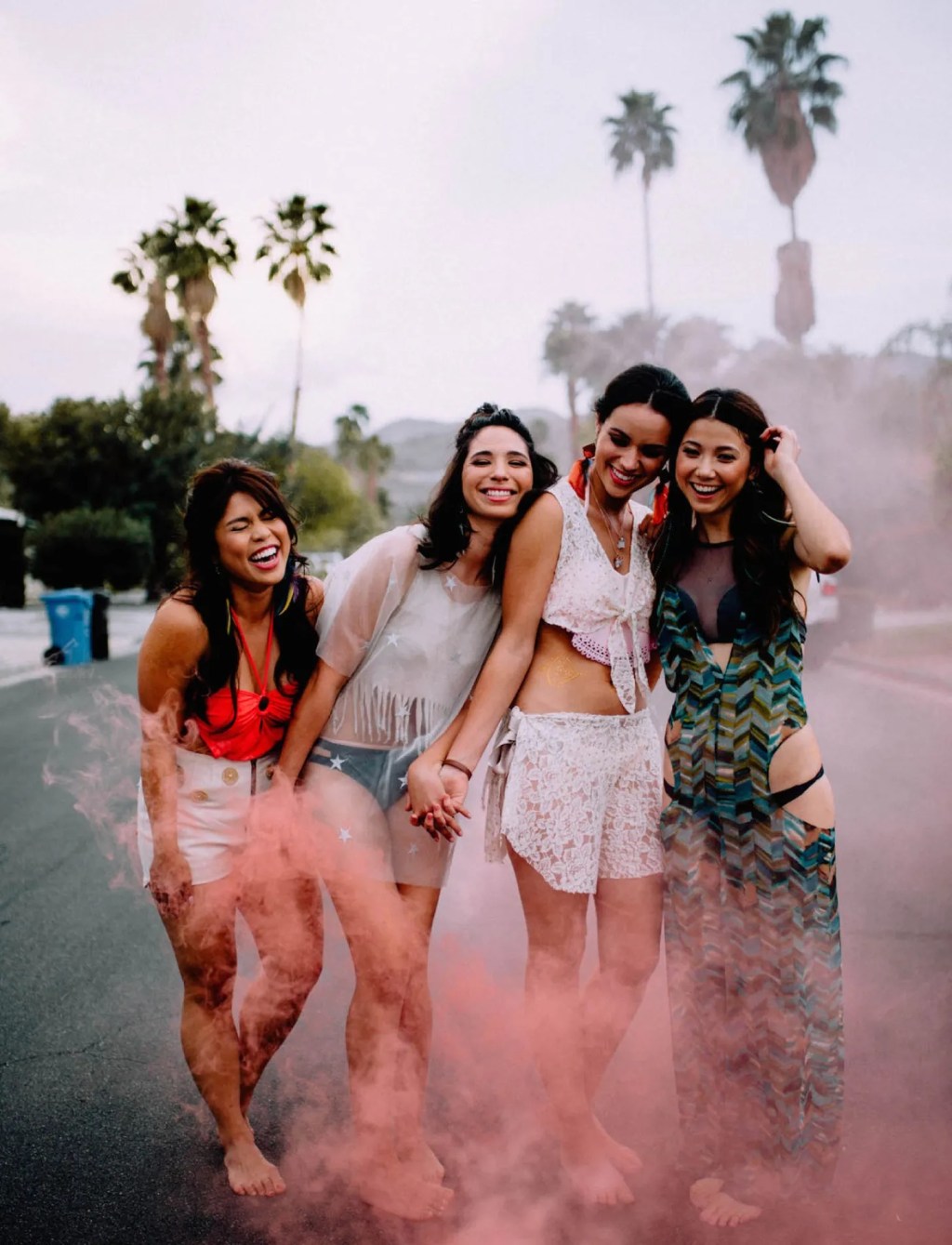 bridesmaids at a music festival theme bachelorette party