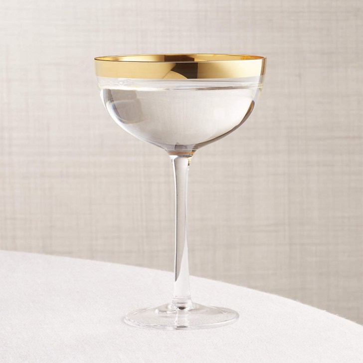 vintage thick gold rim best coupe champagne glasses