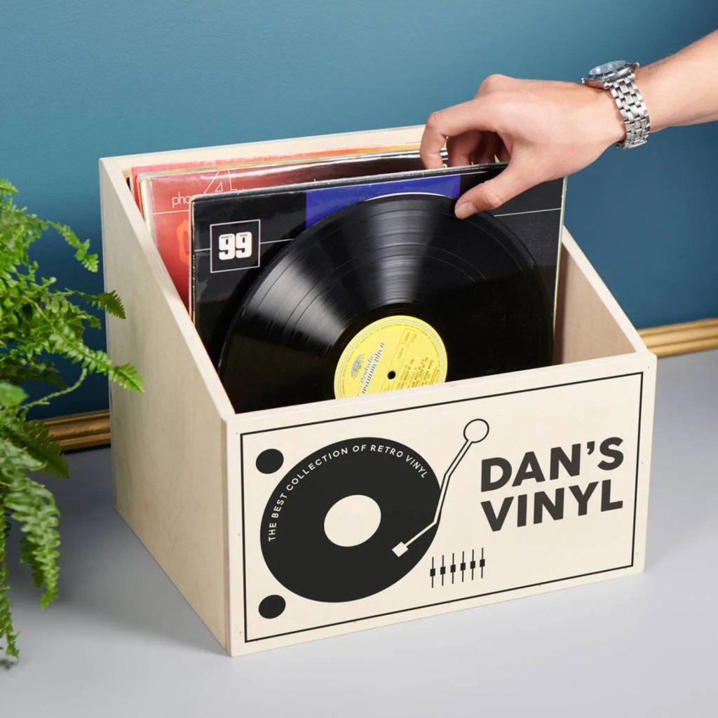 vinyl record personal storage box for him