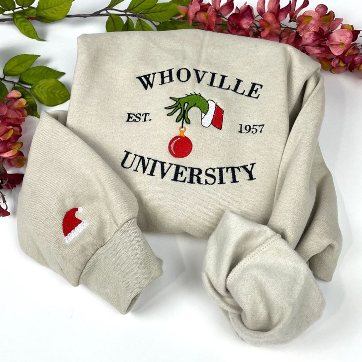 whoville Grinch-inspired sweatshirt Christmas outfits for holiday party